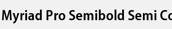 Myriad Pro Semibold Semi Condensed